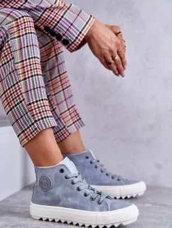 Dámské zateplené tenisky Big Star – světle modré