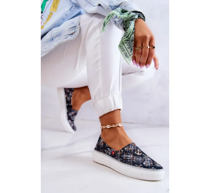 Dámské módní Slip-On s paměťovou pěnou Big Star - černé