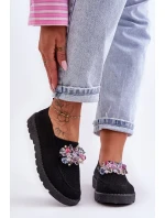 Dámské Slip-on Tenisky s Kameny Černá Simple Dámské Slip-on Tenisky s Kameny Černá Simple