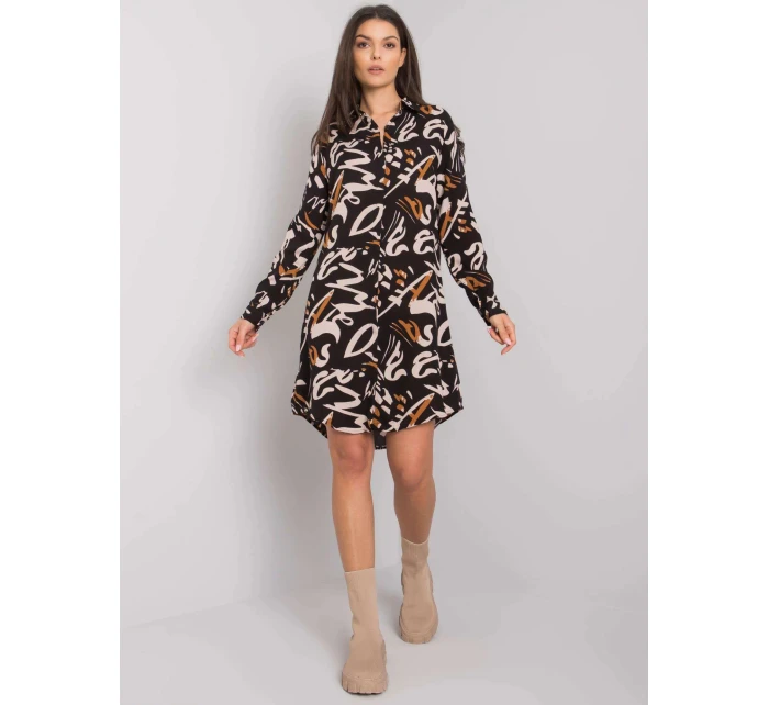 Dámské šaty 1103 černo-béžové - RUE PARIS Dámské šaty 1103 černo-béžové - RUE PARIS