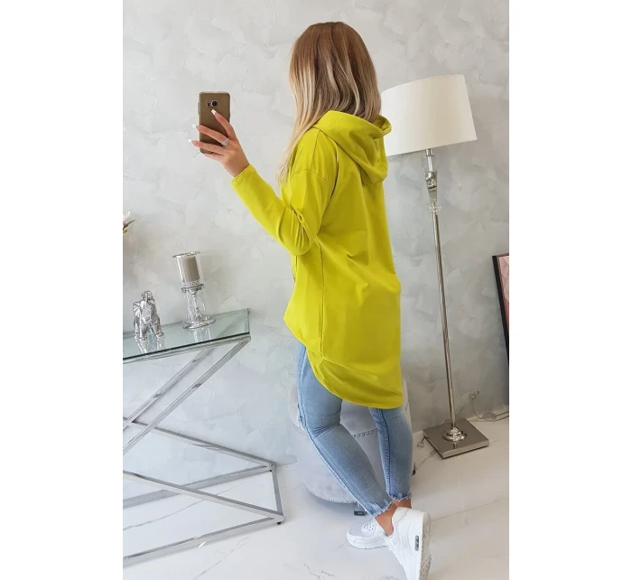 Mikina s dlouhými zády a kapucí kiwi Mikina s dlouhými zády a kapucí kiwi