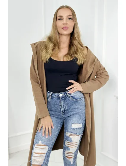 Dlouhá pláštěnka s kapucí velbloudí Dlouhá pláštěnka s kapucí velbloudí