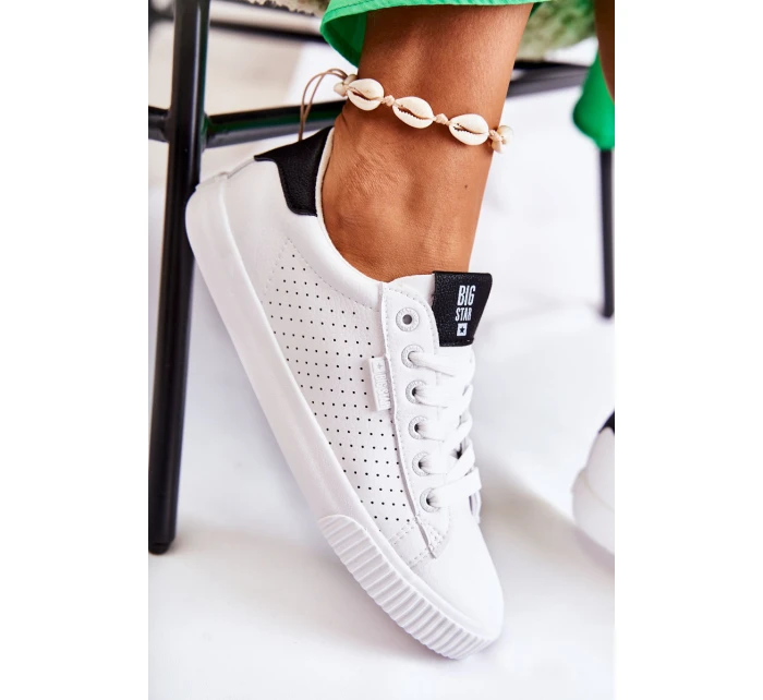 Dámské Kožené Tenisky BIG STAR HH274071 Bile-Černé Dámské Kožené Tenisky BIG STAR HH274071 Bile-Černé