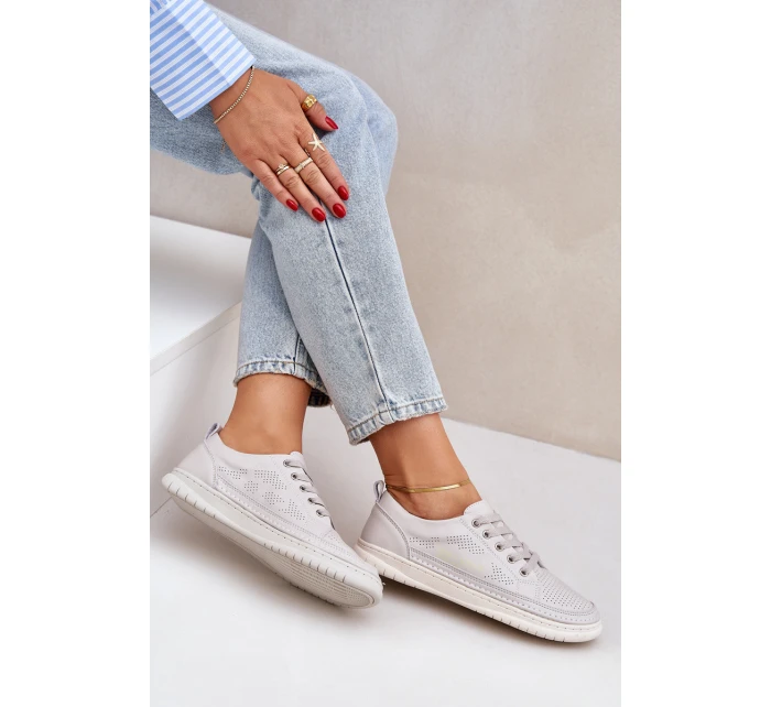 Dámské Kožené Tenisky Šedé Cloesa Dámské Kožené Tenisky Šedé Cloesa