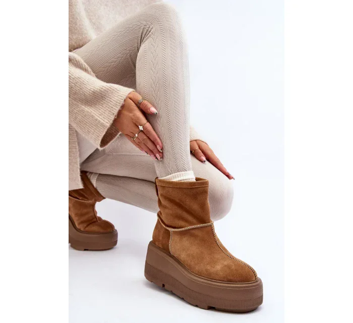 Kožené dámské boty na masivní podrážce Camel Zazoo Kožené dámské boty na masivní podrážce Camel Zazoo