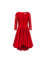 Šaty s krajkovým výstřihem Numoco NICOLLE - červené