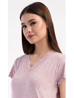 Dámská noční košile s krátkým rukávem model 21290625 - Vienetta Dámská noční košile s krátkým rukávem model 21290625 - Vienetta