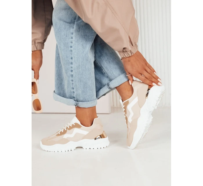 PERNES dámské tenisky béžové Dstreet ZY0482 PERNES dámské tenisky béžové Dstreet ZY0482