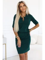 Šaty s límečkem a kravatou  GREEN model 21227403 - numoco