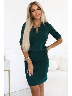 Šaty s límečkem a kravatou  GREEN model 21227403 - numoco