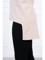 Halenka s potiskem a delšími zády béžová