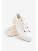Nízké šněrovací tenisky Big Star LL274968 Bílé Nízké šněrovací tenisky Big Star LL274968 Bílé