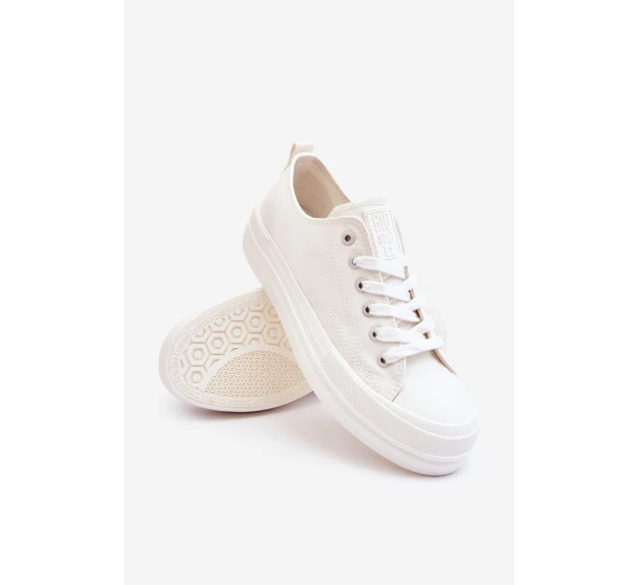 Nízké šněrovací tenisky Big Star LL274968 Bílé Nízké šněrovací tenisky Big Star LL274968 Bílé