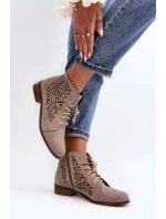 Dámské Prodyšné Šněrovací Botky Zazoo 2871 Beige