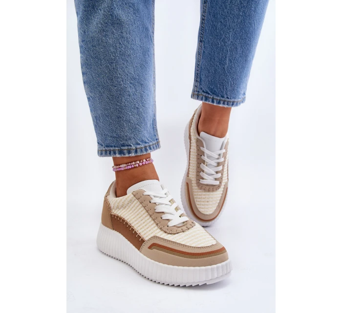 Dámské tenisky na platformě béžové Redala Dámské tenisky na platformě béžové Redala