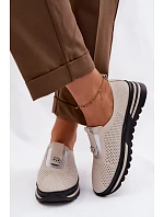 Dámské pohodlné boty z pravé kůže S.Barski LR61-7092 Béžové