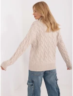 Sweter AT SW model 20463667 jasny beżowy - FPrice Sweter AT SW model 20463667 jasny beżowy - FPrice