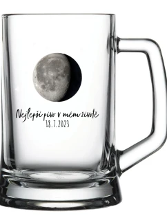 Personalizovaná pivní sklenice s měsíční fází 