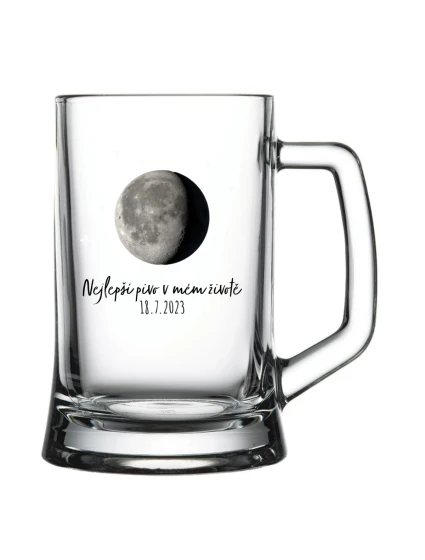 Personalizovaná pivní sklenice s měsíční fází 