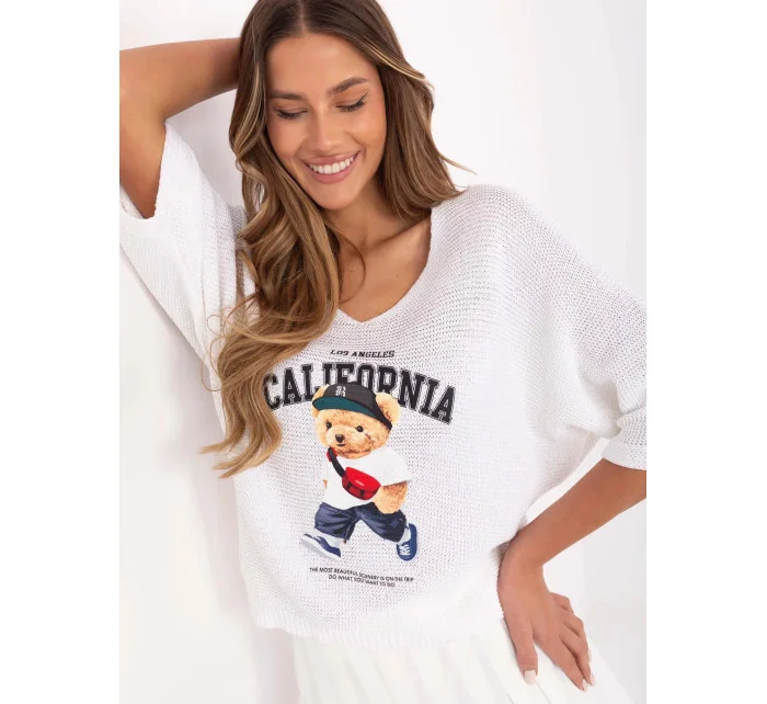 Dámský svetr MI SW 2101.06 bílý - FPrice