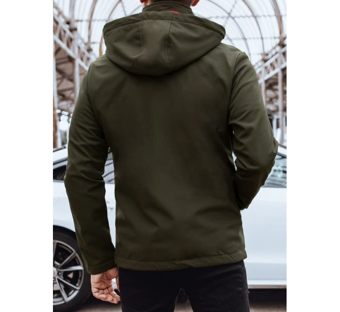 Pánská softshellová bunda s kapucí zelená FashionStreet TX4471 Pánská softshellová bunda s kapucí zelená FashionStreet TX4471