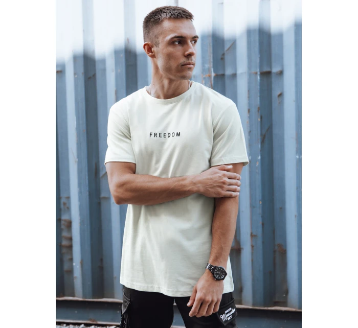 Pánské tričko FashionStreet ecru RX5612