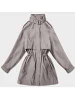 Dámská tenká bunda s větrovým límcem Goodlookin tmavě béžová (P3-6302-62)