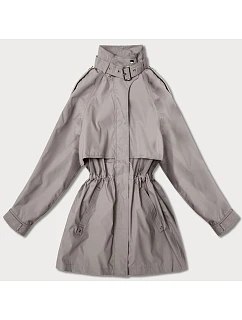 Dámská tenká bunda s větrovým límcem Goodlookin tmavě béžová (P3-6302-62)