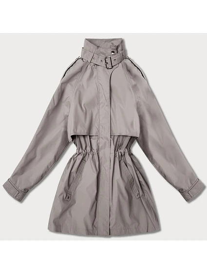 Dámská tenká bunda s větrovým límcem Goodlookin tmavě béžová (P3-6302-62)