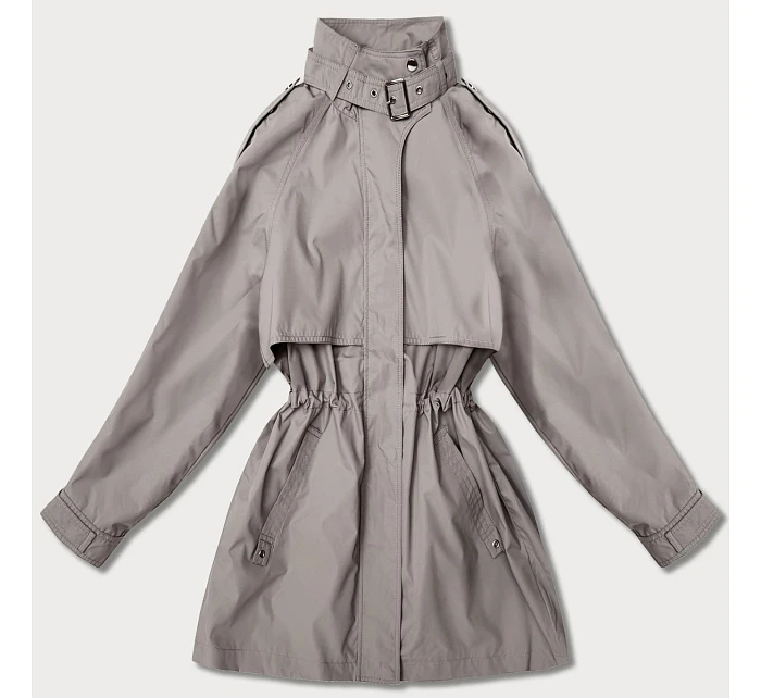 Dámská tenká bunda s větrovým límcem Goodlookin tmavě béžová (P3-6302-62)