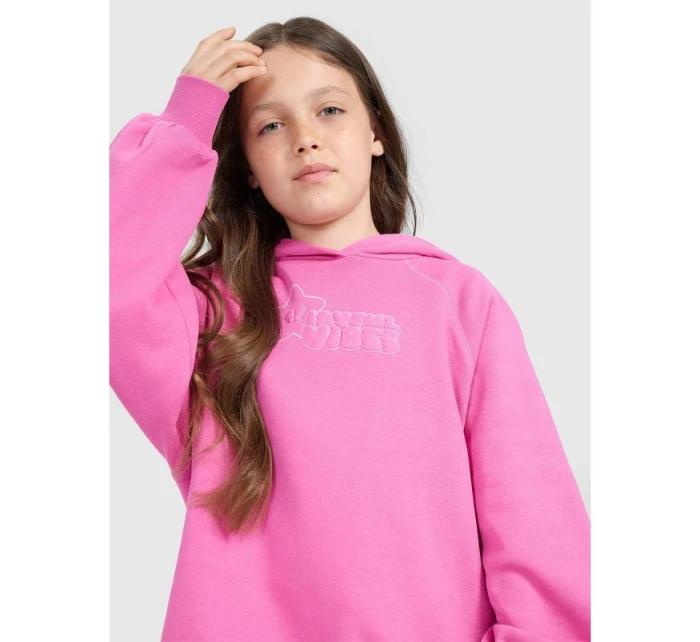 Dívčí nepruhovaná mikina s kapucí 4F 4FJRAW25TSWSF2439-54S