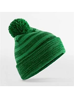 Beechfield B 476 Pletená čepice s bambulí "Team Stripe" 53.0476 green