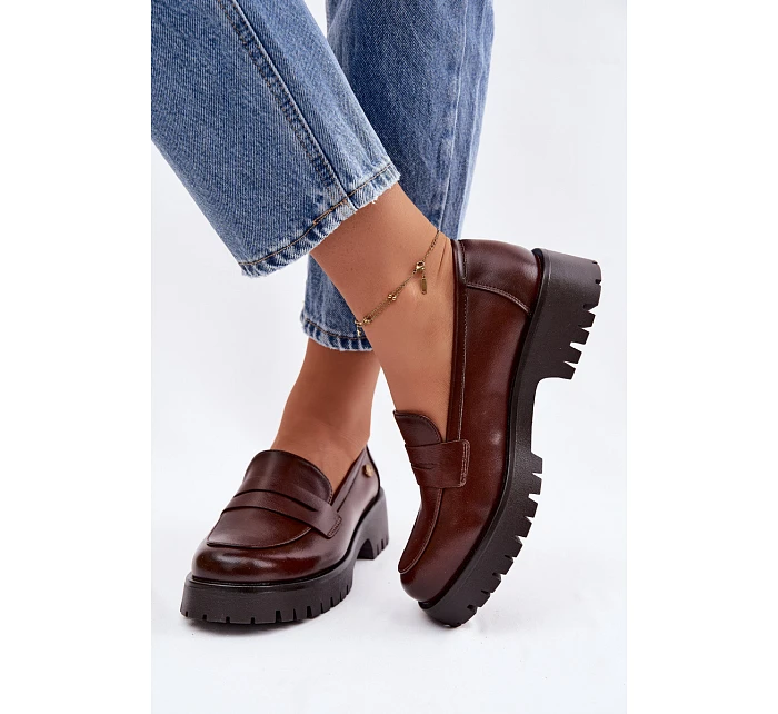 Kožené dámské mokasyny Vinceza 18125 hnědé