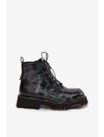 Lakované kožené dámské boty Artiker – šedé Lakované kožené dámské boty Artiker – šedé