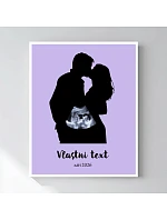 Personalizovaný magický fotoobraz v rámu - čtverec 40x50 - s párem a ultrazvukem Personalizovaný magický fotoobraz v rámu - čtverec 40x50 - s párem a ultrazvukem