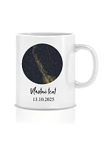 Personalizovaný klasický bílý keramický hrníček 300 ml s hvězdnou mapou Personalizovaný klasický bílý keramický hrníček 300 ml s hvězdnou mapou