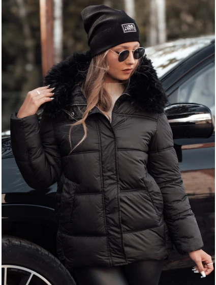 dámská zimní prošívaná bunda s kapucí černá Dstreet model 21981004 - FashionStreet