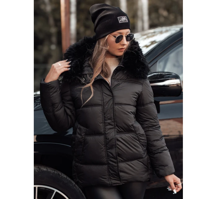 dámská zimní prošívaná bunda s kapucí černá Dstreet model 21981004 - FashionStreet