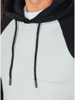 Pánská základní mikina s kapucí světle šedá FashionStreet BX5894