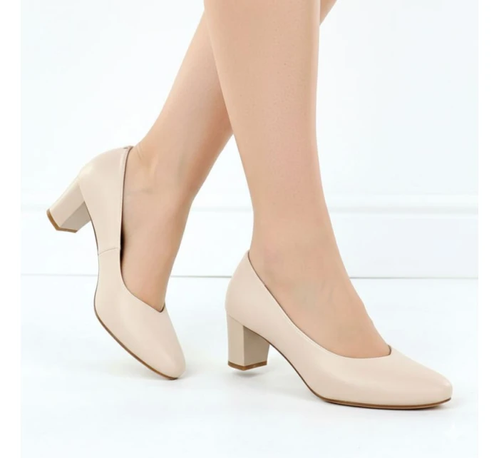 Sergio Leone W SK415B béžové lodičky na podpatku