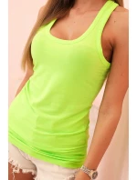 Dámská tílko z bavlny s kulatým výstřihem zelený neon