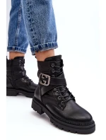 Kožené Černé Botky Workery S model 21632510 - Boto