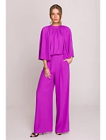 S397 Kombinéza s širokými rukávy a rozdělenými zády - levandulová