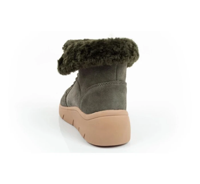 Dámské kotníkové zateplené boty F30232 1020 400Tmavě zelená s hnědou - Scholl