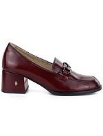 Dámské kožené polobotky na podpatku model 22097239 - VINCEZA