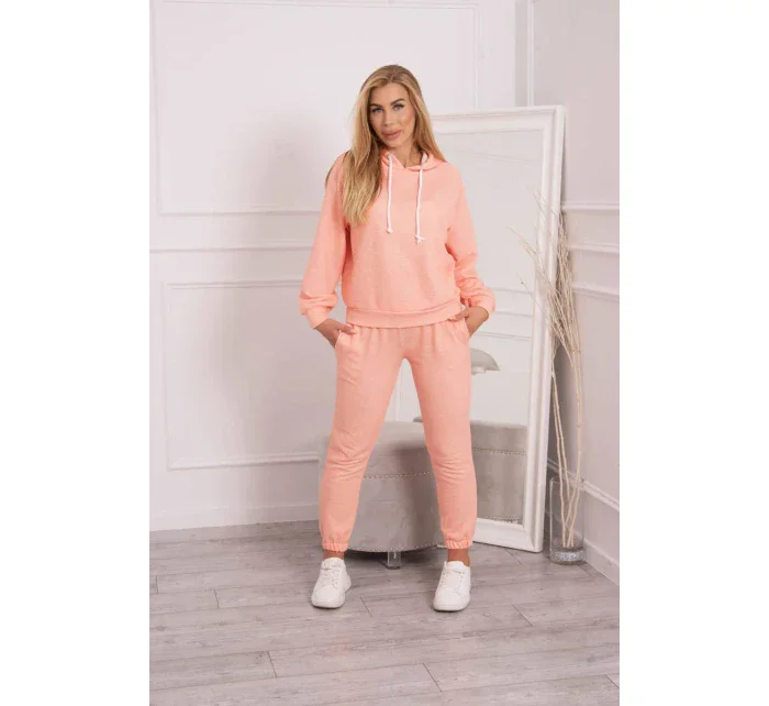 Souprava mikiny s kapucí meruňková