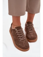 Dámské semišové sneakersy Big Star SS274676 HI-POLY SYSTEM Hnědé Dámské semišové sneakersy Big Star SS274676 HI-POLY SYSTEM Hnědé