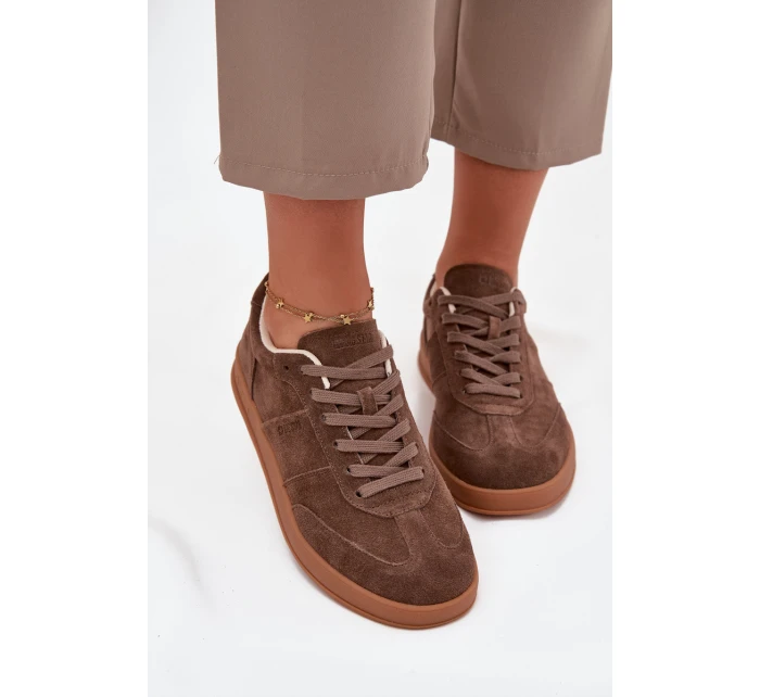 Dámské semišové sneakersy Big Star SS274676 HI-POLY SYSTEM Hnědé Dámské semišové sneakersy Big Star SS274676 HI-POLY SYSTEM Hnědé