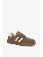 Dámské semišové tenisky na platformě tmavě zelené model 21708088 - EVENTO