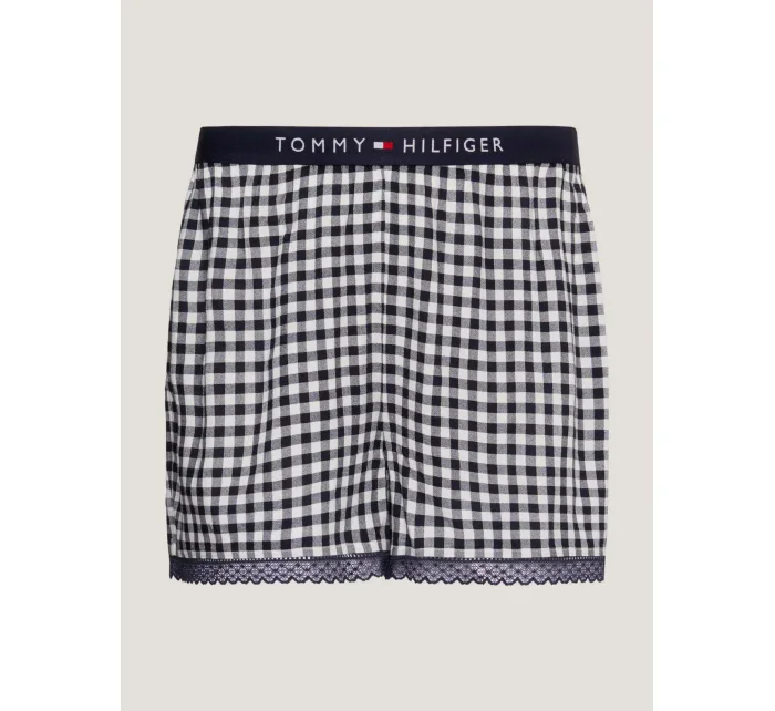 Dámské pyžamové šortky WOVEN SHORT PRINT UW0UW04944 02G tm. modro-bílé - Tommy Hilfiger Dámské pyžamové šortky WOVEN SHORT PRINT UW0UW04944 02G tm. modro-bílé - Tommy Hilfiger